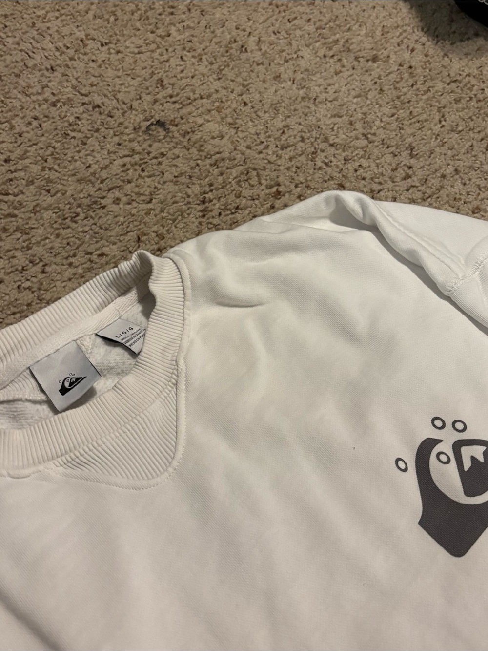 Quiksilver Men's White Crewneck Sweatshirt
